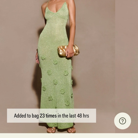 Meshki | Dresses | Suki Metallic Knit Maxi Dress Pastel Green | Poshmark